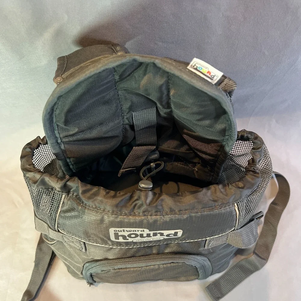 Outward Hound Raise The Woof Dog Front Carrier Gray Backpack Padded Strap Bag